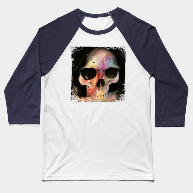 Colourful Skull with FLY Baseball T-Shirt by DyrkWyst